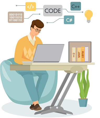 Ingénierie Et Codage Des Programmeurs Programmeur Travaillant Sur Le ...