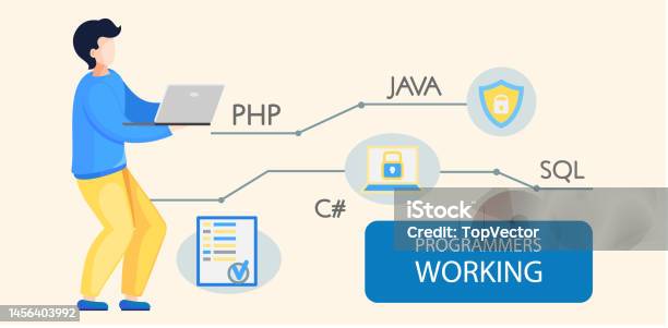Programmer Engineering And Coding Programmer Working On Web Development ...