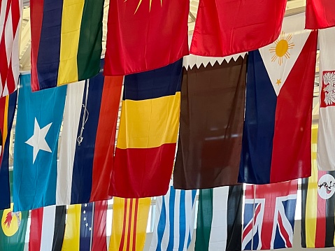 A series of national flags