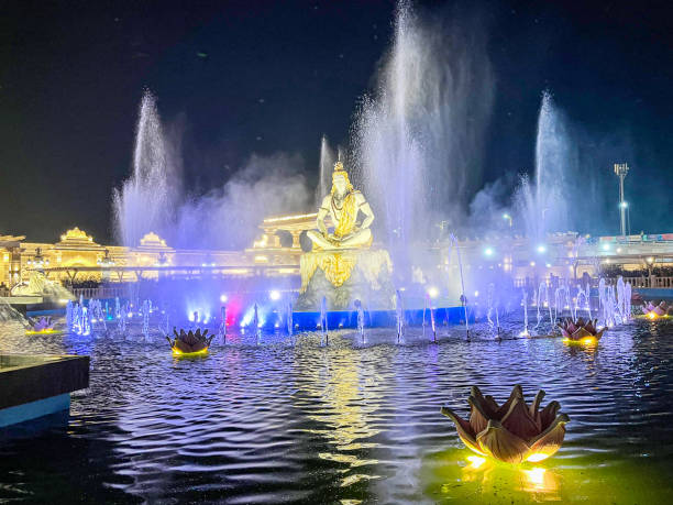 istock Lord Shiva statue surrounded by fountains 1456406232