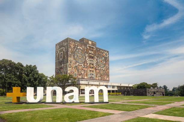 Mexico city, Mexico – October 20, 2022: A beautiful view of UNAM University in Mexico