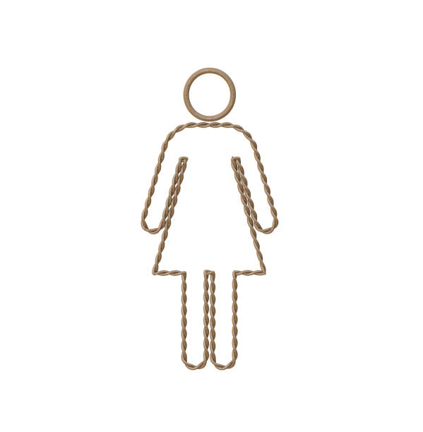 Rope Woman Symbol on White Background