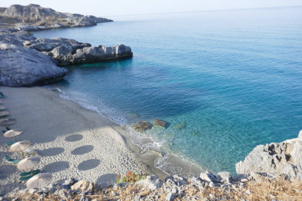 The beach in the bay of Plakias, a small town on the Greek island of Crete.