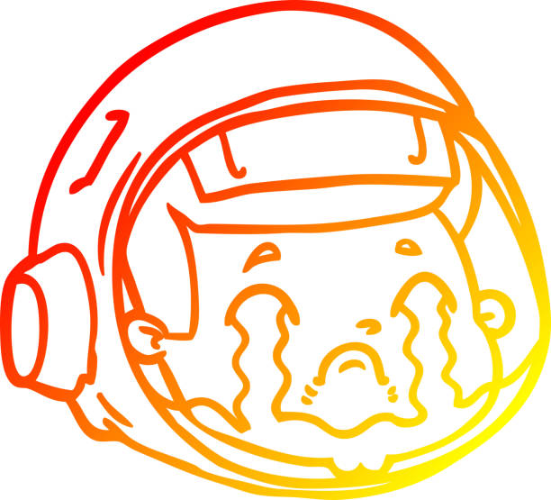 istock warm gradient line drawing of a cartoon astronaut face crying 1456425414