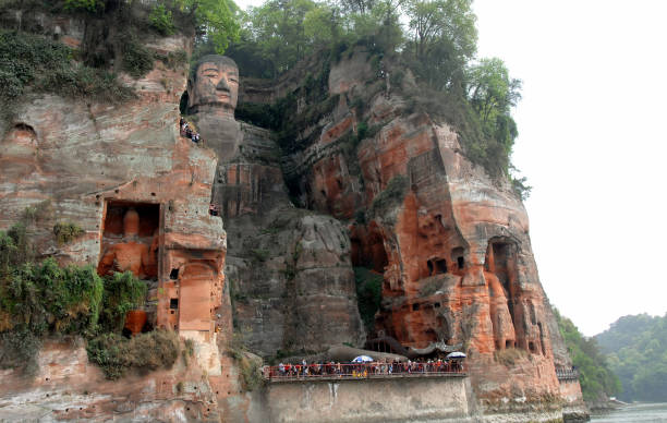 The Leshan Giant Buddha near Chengdu, China stock photo