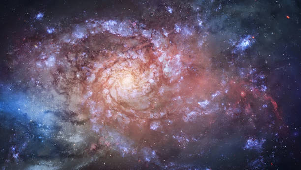 Space landscape with stars. Galaxy and nebula. Bright cosmos. Abstract astronomy background. Mixed media. Deep space in the sky. Elements of image furnished by NASA