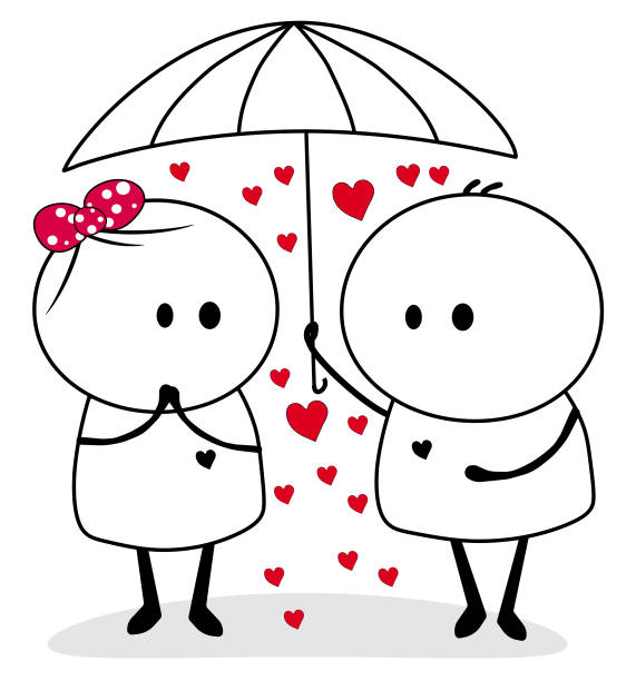 istock Valentine day.Valentine vector illustration.Cute characters. Romantic,wedding couple. 1456428950
