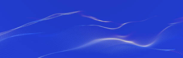 istock Wave of streaming particles on a light blue background. Abstract background with dynamic elements of waves and dots. 3d 1456428975