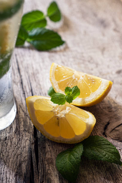 istock Slices of lemons with mint 1456431959