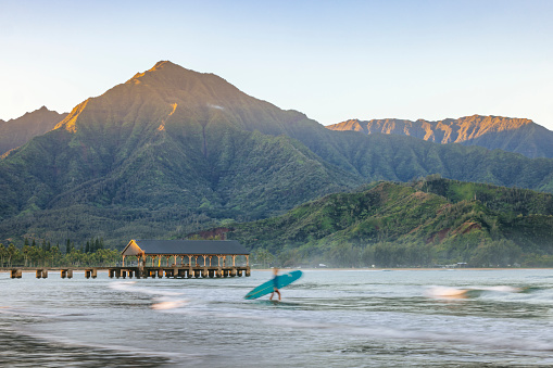 Hanalei Bay is a popular tourist and surfing destination.