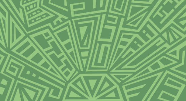 inca or aztec background pattern - meksika kültürü stock illustrations