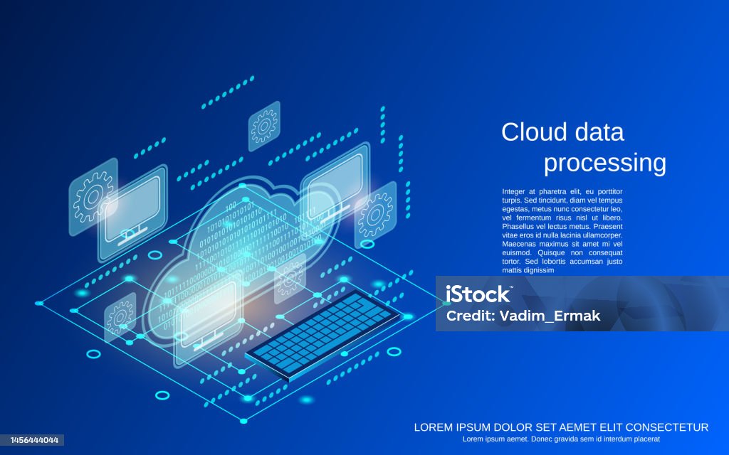 Cloud Process Vector Cloud Data Processing Vector Concept Stock Illustration - Download ...