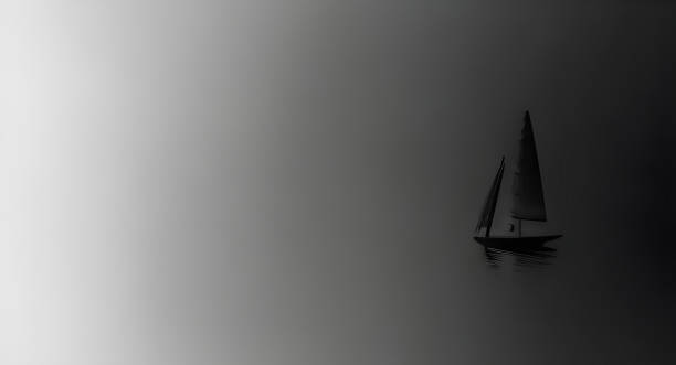 istock Minimalist Illustration of Boat on Lake 1456454369