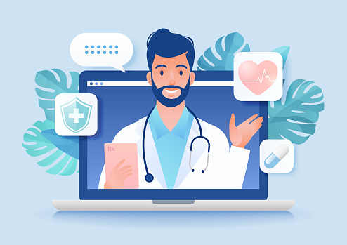 Healthcare and medicine concept vector illustration. for template, horizontal poster, background banner and social media