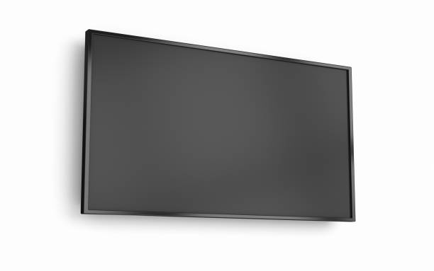 istock Wide Screen LED Smart TV Wall mounted Clipping Path 1456456899