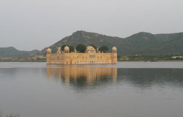 Jal Mahal is a building located in the middle of the Man Sagar Lake in Jaipur, State of Rajasthan. stock photo
