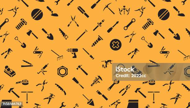 Tools Symbols Pattern Vector Pattern Of Tool Stock Illustration - Download Image Now - Wire ...