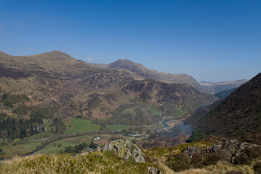 Hills above Beddgelert Wales, looking toward Snowdon