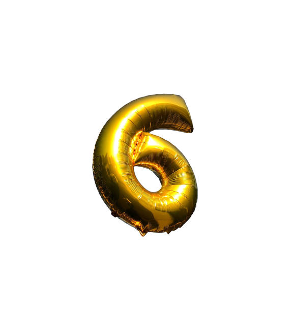 istock Gold number six 6 helium balloon 1456465454