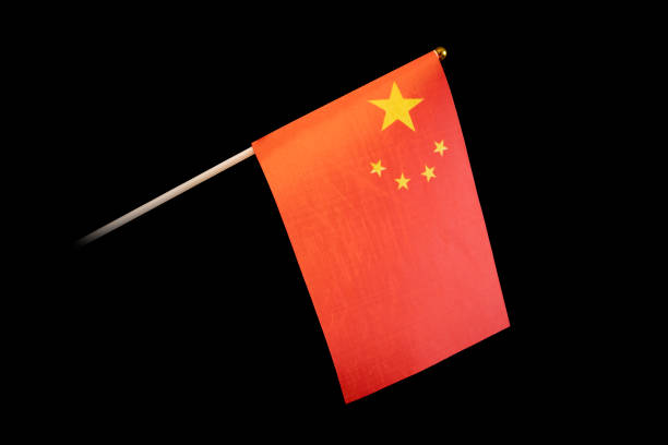 istock national flag of china on a black background. 1456467132
