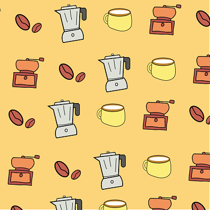 coffee themed vector set background