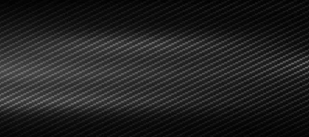 Vector illustration of Panoramic dark carbon fiber texture with highlights - Vector