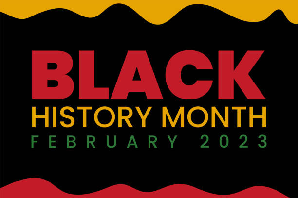 black history month february 2023 modern creative banner, sign, design concept, social media post, template with green red and yellow african background. - black history month stock illustrations