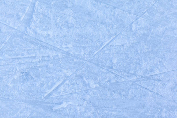 istock Empty ice rink with skate marks after the session outdoor. 1456486532