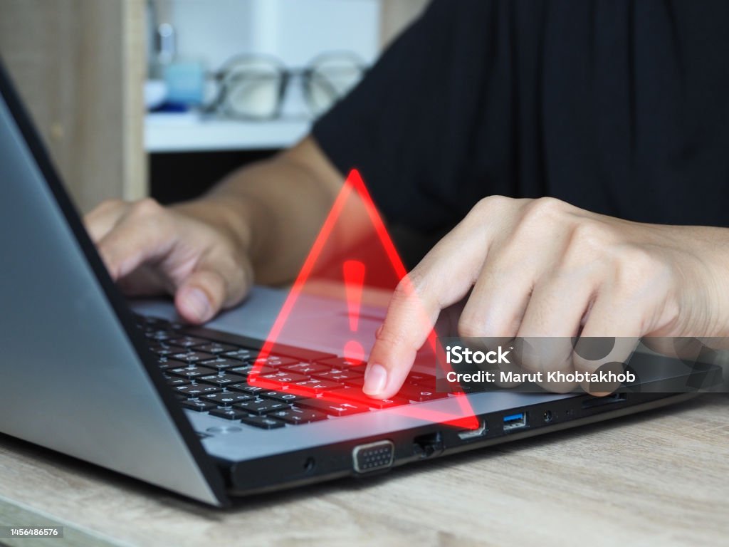 Computer Virus Detection Warning Triangle Warning Sign For Error ...