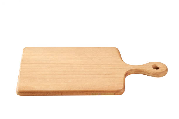 istock wooden cutting board isolated on white background. 1456491287