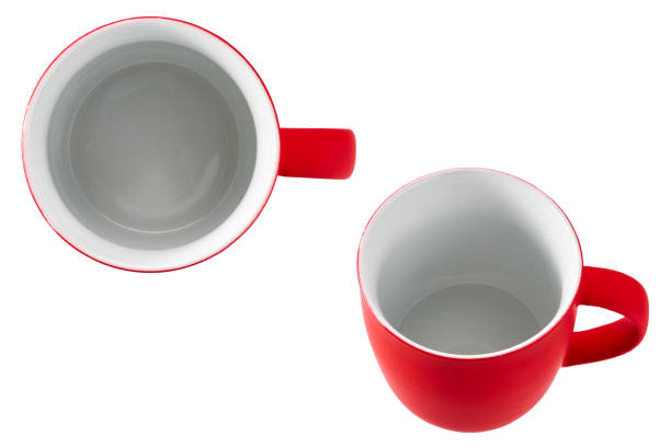 istock top view empty coffee cup isolated on white background. red cup isolated isolated on white background, top view. 1456491319