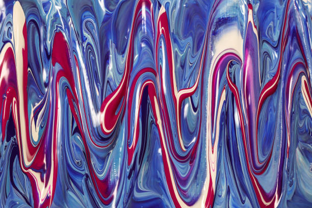 Abstract painting with various colors overlapping each other.  Tactile and textured abstract imagery to represent the idea of fusion through capturing interweaving and merging objects and surfaces.