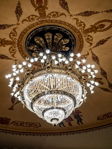 main chandelier in the hall of the opera house of Chelyabinsk, South Urals