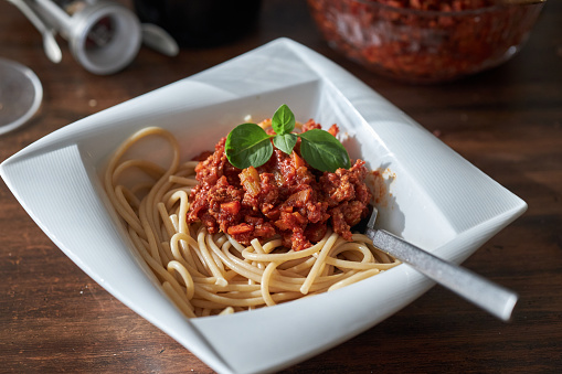 homemade wholegrain spaghetti