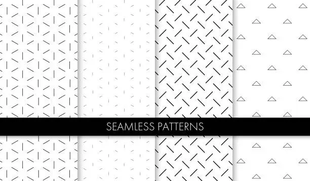 Vector illustration of Set of seamless patterns. Vector illustration.