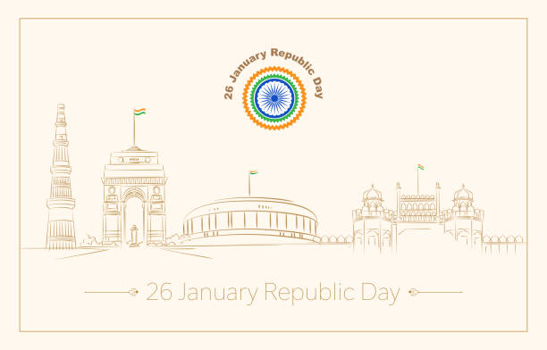 republic day of india vector design republic day of india vector design republic day stock illustrations