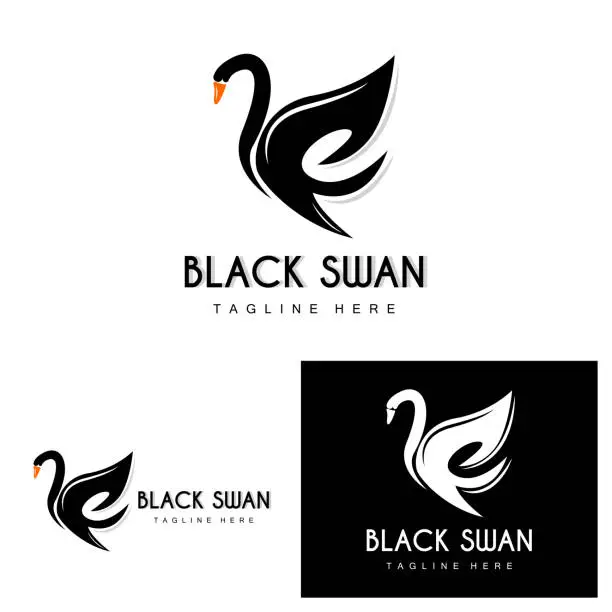 Vector illustration of Swan Logo, Bird Animal Design, Duck Logo, Product Brand Label Vector