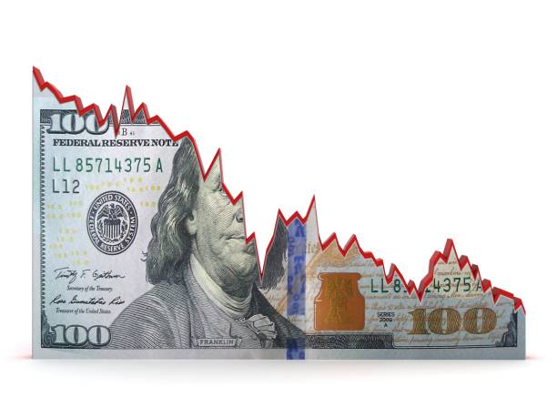 finanzkrise unternehmensinvestitionsdiagramm grafik geld - loss stock-fotos und bilder