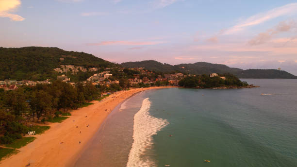 istock Orange sunset with a view of the beach 1456509819