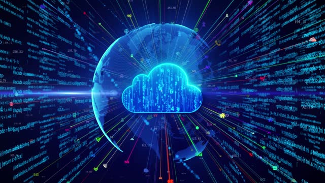 Cloud computing and cyber security concept background