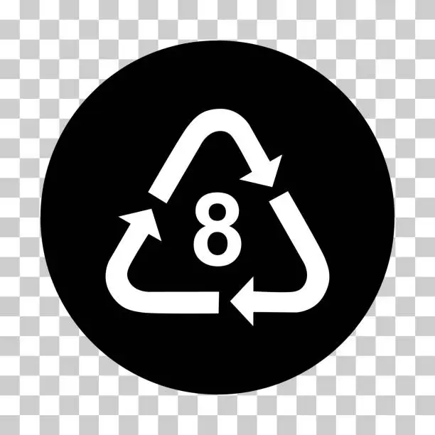 Vector illustration of Plastic symbol, ecology recycling sign isolated on white background. Package waste icon