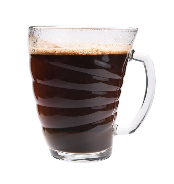 istock Americano coffee in a glass cup on a white background. 1456523132