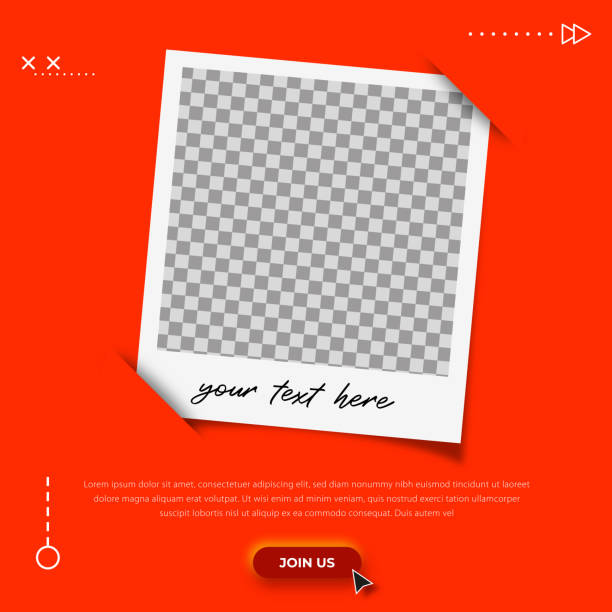 fotorámeček. šablona příspěvku digitální marketingové agentury a firemních sociálních médií - úspěch pojem fotky stock ilustrace