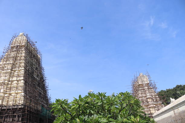 istock Amazing scenes of temple construction in India 1456524717