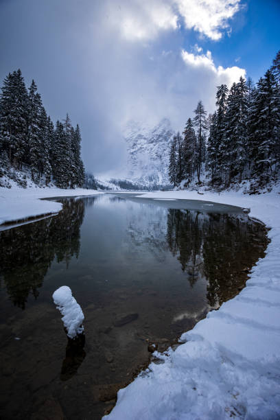 istock Braies lake in a winter day 1456524985
