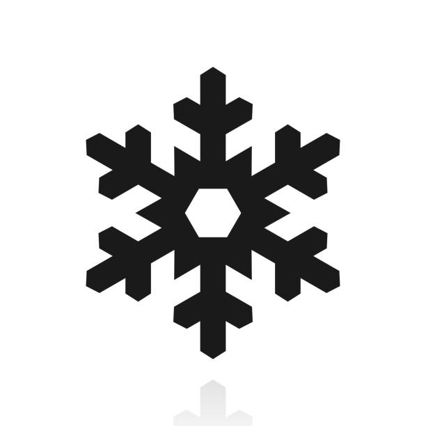 Snowflake. Icon with reflection on white background Icon of "Snowflake" with its reflection and isolated on a blank background. Vector Illustration (EPS file, well layered and grouped). Easy to edit, manipulate, resize or colorize. Vector and Jpeg file of different sizes. white background sign snow winter stock illustrations