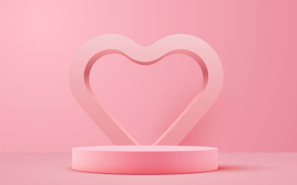 istock Valentine's day scene background. Product presentation, mock up, show cosmetic product, Podium, stage pedestal or platform. 1456534043