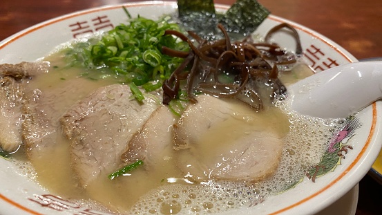 Hakata Tonkotsu Char siu Ramen noodles in Fukuoka, Japan