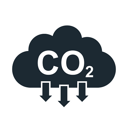 CO2 cloud icon, smoke pollutant damage, smog pollution concept, environmental pollution, emissions, carbon dioxide formula symbol sign - stock vector