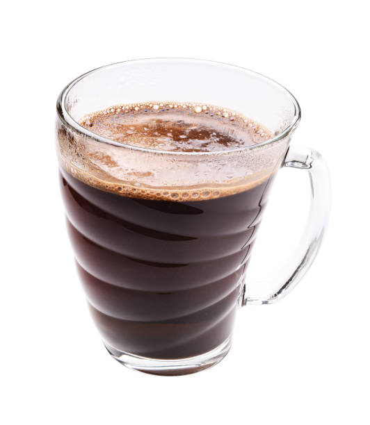 istock Americano coffee in a glass cup on a white background. 1456538899